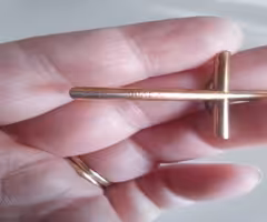 10k yellow and white gold cross