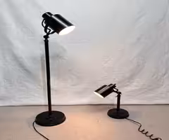 Matching pair of desk and floor lamps.