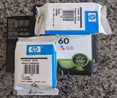 2 HP 60 Tri Color Ink Cartridges