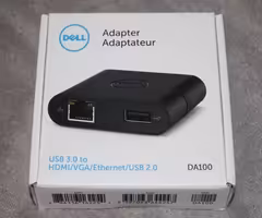 Dell DA100 Travel Adapter USB 3.0 to HDMI / VGA / Ethernet / USB 2.0