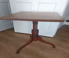 Wood square table, each side 18 and height 28
