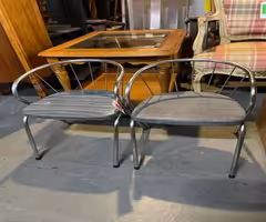 2 Mid Century Modern MCM Chrome Childs Chairs Open 11 to 6