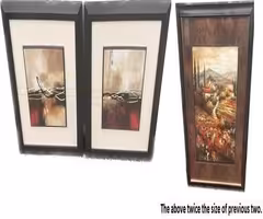 00Framed Artwork Print Painting Set Collection Moving Garage Yard Sale