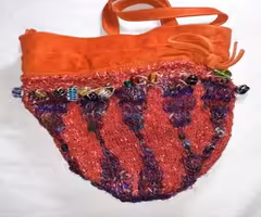 LB Evans silk and suede purse